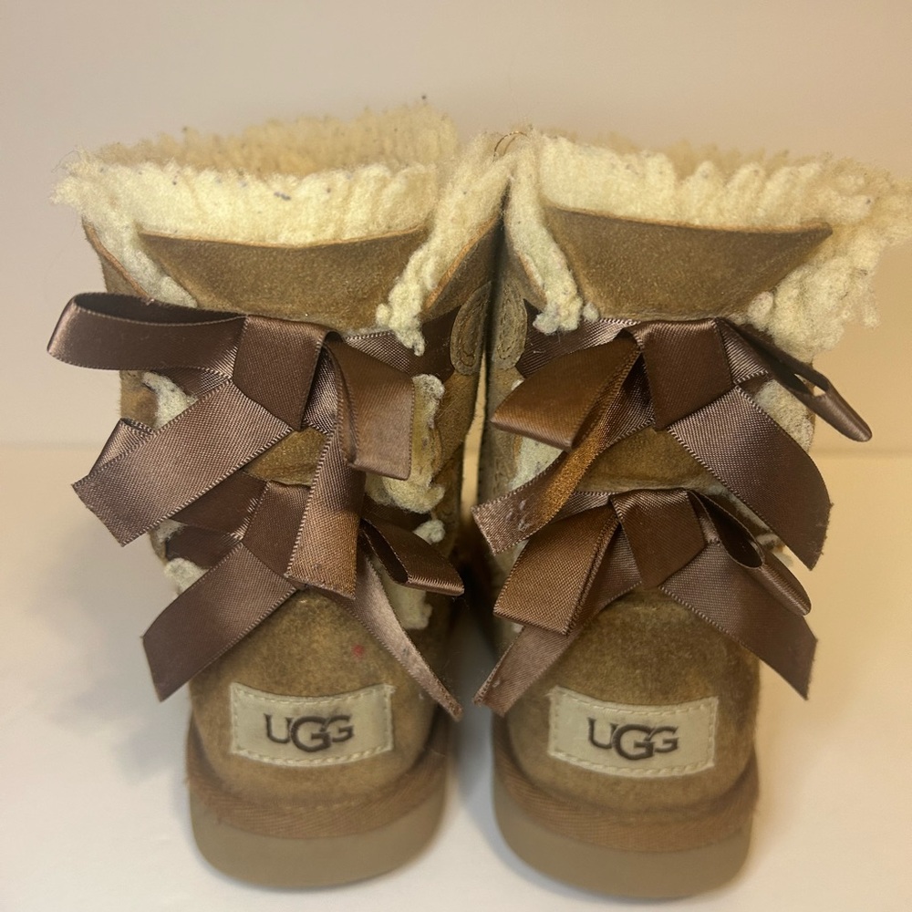 UGG Tan Boots with Ribbon Accents size 13c